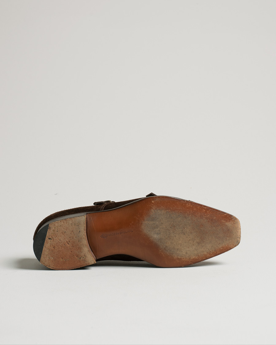 Herr | Edward Green Westminster Double Monk Mink Suede | Pre-owned | Edward Green Westminster Double Monk Mink Suede