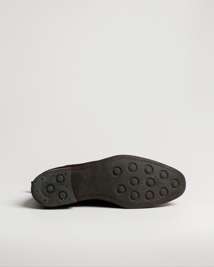 Herr | Crockett & Jones Chelsea 8 Boot Dark Brown Suede | Pre-owned | Crockett & Jones Chelsea 8 Boot Dark Brown Suede