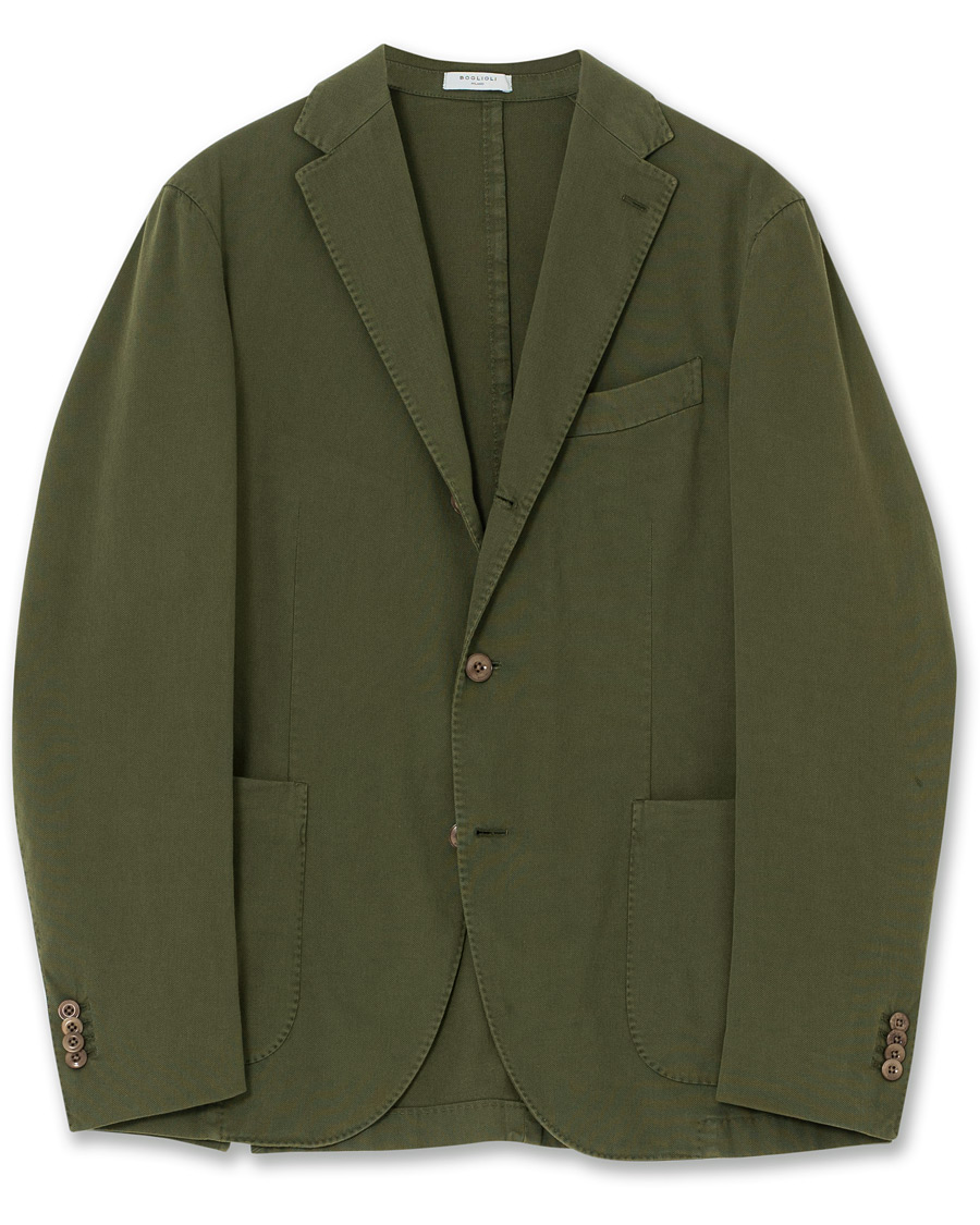 Herr | Boglioli Coat Patch Pocket Stretch Cotton Blazer Dark Green 48 | Pre-owned | Boglioli Coat Patch Pocket Stretch Cotton Blazer Dark Green 48