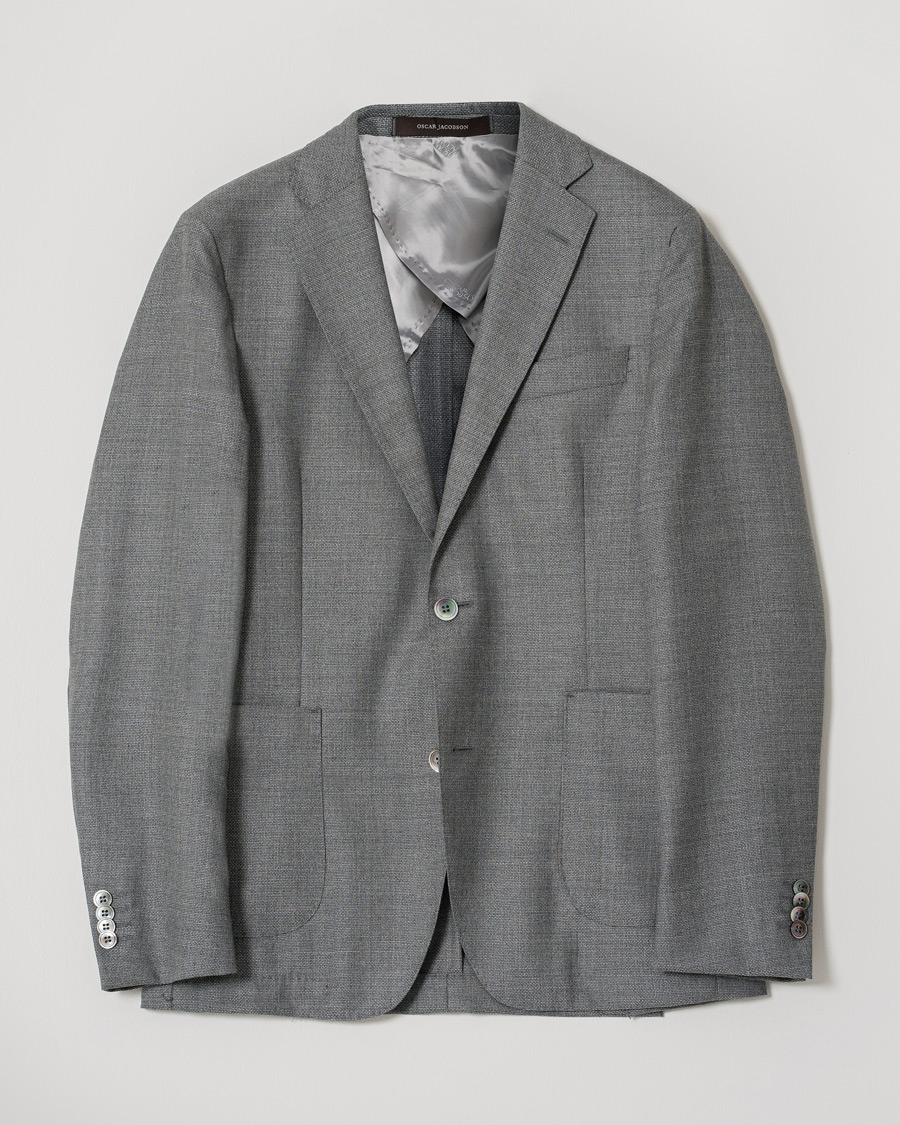 Herr | Oscar Jacobson Einar Patch Pocket Blazer Grey 48 | Pre-owned | Oscar Jacobson Einar Patch Pocket Blazer Grey 48