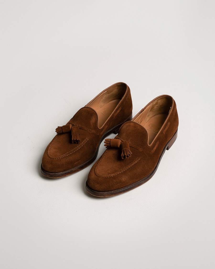Herr | Crockett & Jones Cavendish Tassel Loafer Polo Suede | Pre-owned | Crockett & Jones Cavendish Tassel Loafer Polo Suede