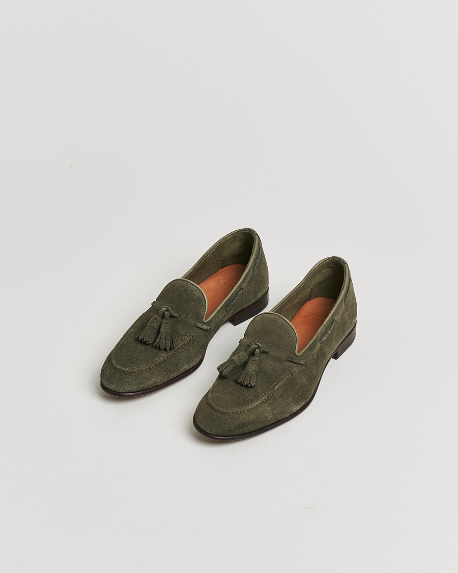 Herr | Pre-owned Randsydda skor | Pre-owned | Carmina Unlined Tassel Loafers Grey Suede UK6 - EU39