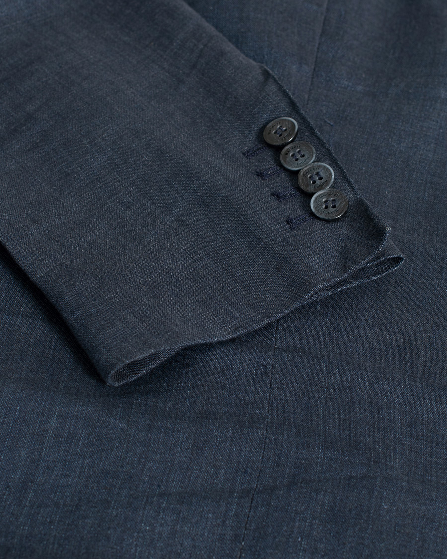 Herr | Pre-owned | Pre-owned | Hackett Textured Cotton/Linen Blazer Blue