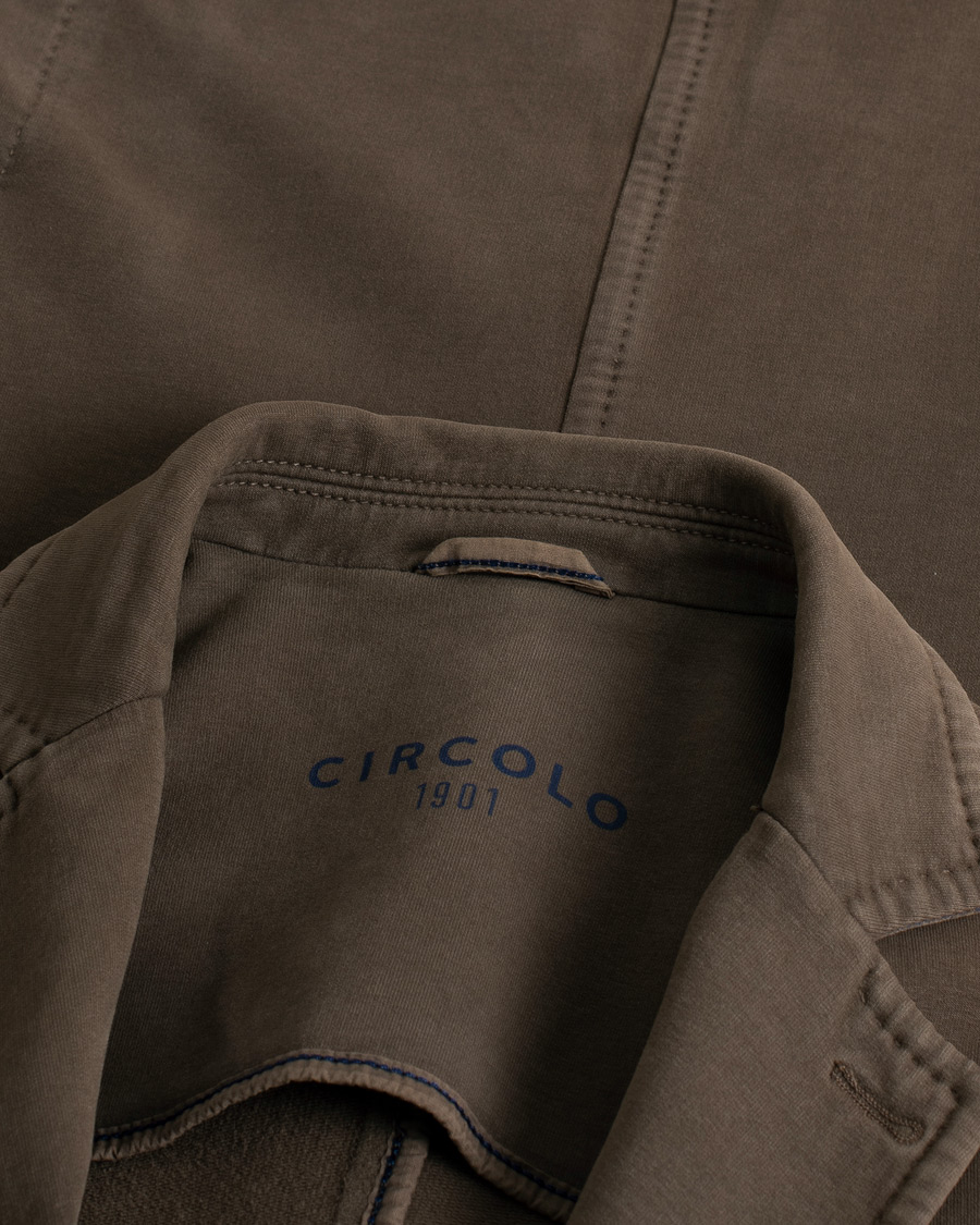 Herr | Circolo 1901 Jersey Patch Pocket Blazer Fango Brown 48 | Pre-owned | Circolo 1901 Jersey Patch Pocket Blazer Fango Brown 48