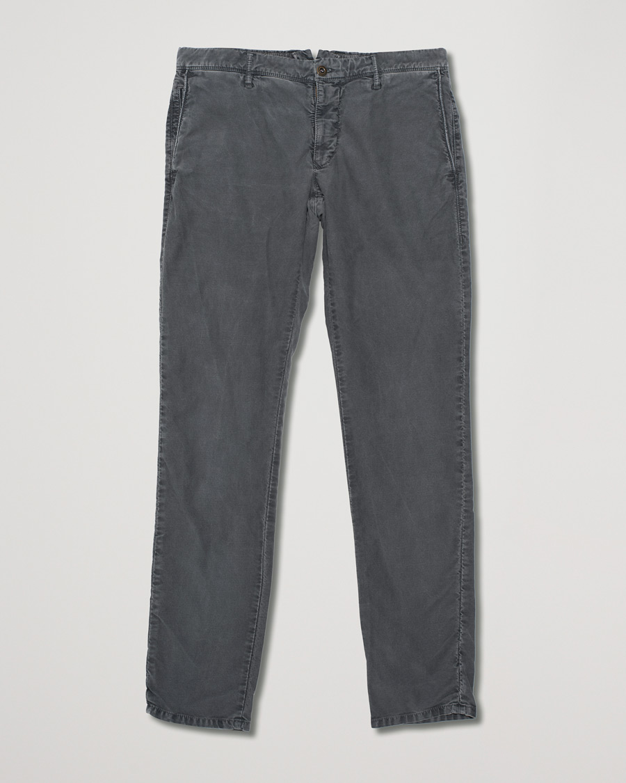 Herr | Incotex Slim Fit Garment Dyed Washed Chino Dark Grey W34 | Pre-owned | Incotex Slim Fit Garment Dyed Washed Chino Dark Grey W34