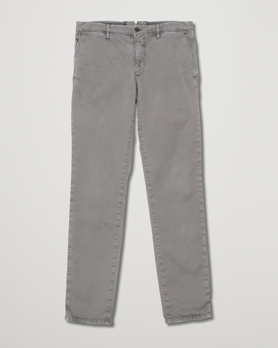 Herr | Incotex Slim Fit Garment Dyed Washed Chino Grå W33 | Pre-owned | Incotex Slim Fit Garment Dyed Washed Chino Grå W33
