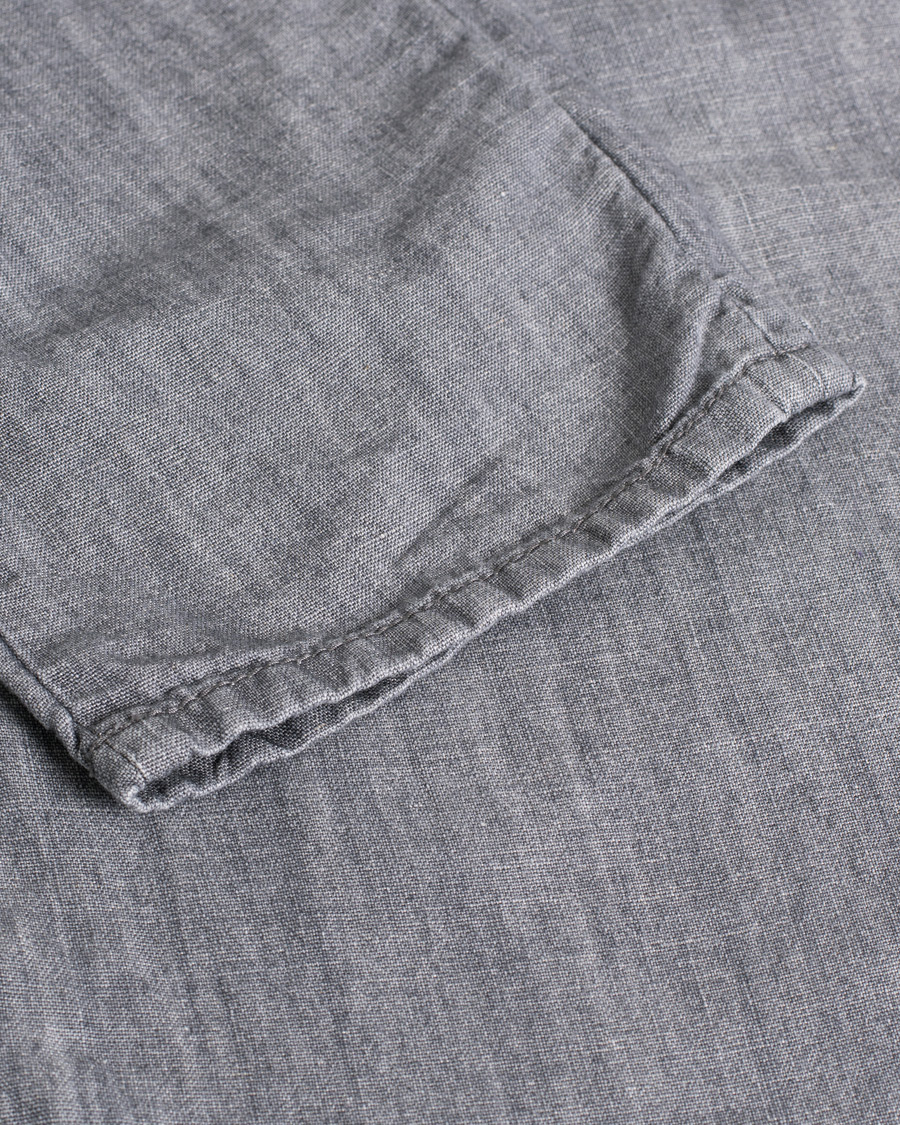 Herr | Slim Fit Linen/Cotton Chino Grey W34 | Pre-owned | Slim Fit Linen/Cotton Chino Grey W34