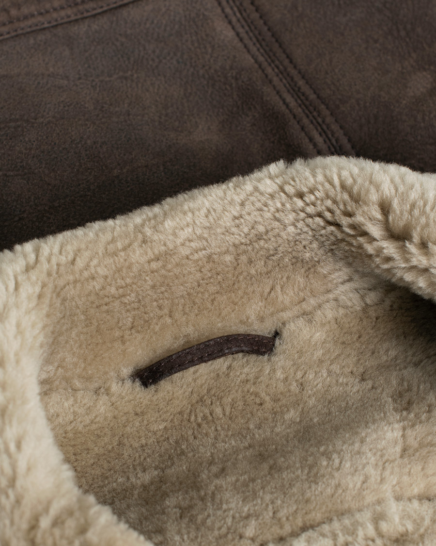Herr | Pre-owned Jackor | Pre-owned | J.Lindeberg Redster Mud Shearling Suede Jacket Mud Brown