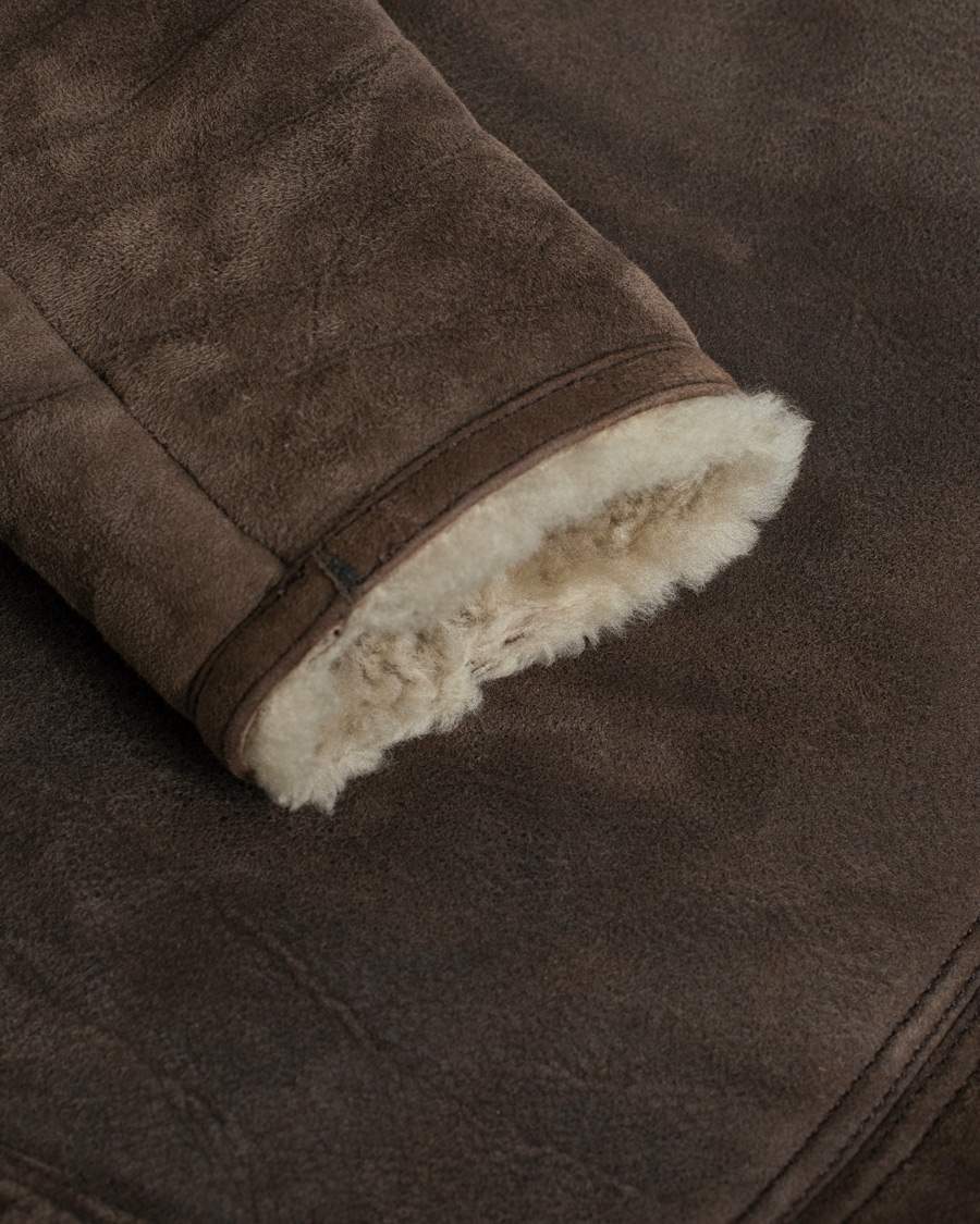 Herr | Pre-owned Jackor | Pre-owned | J.Lindeberg Redster Mud Shearling Suede Jacket Mud Brown