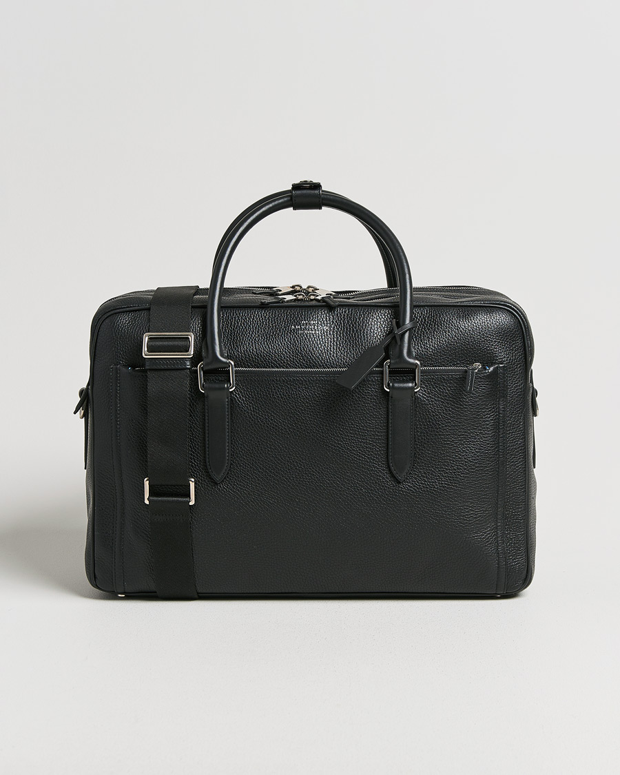 Herr | Smythson Burlington 24 Hour Bag Black Deerskin | Pre-owned | Smythson Burlington 24 Hour Bag Black Deerskin
