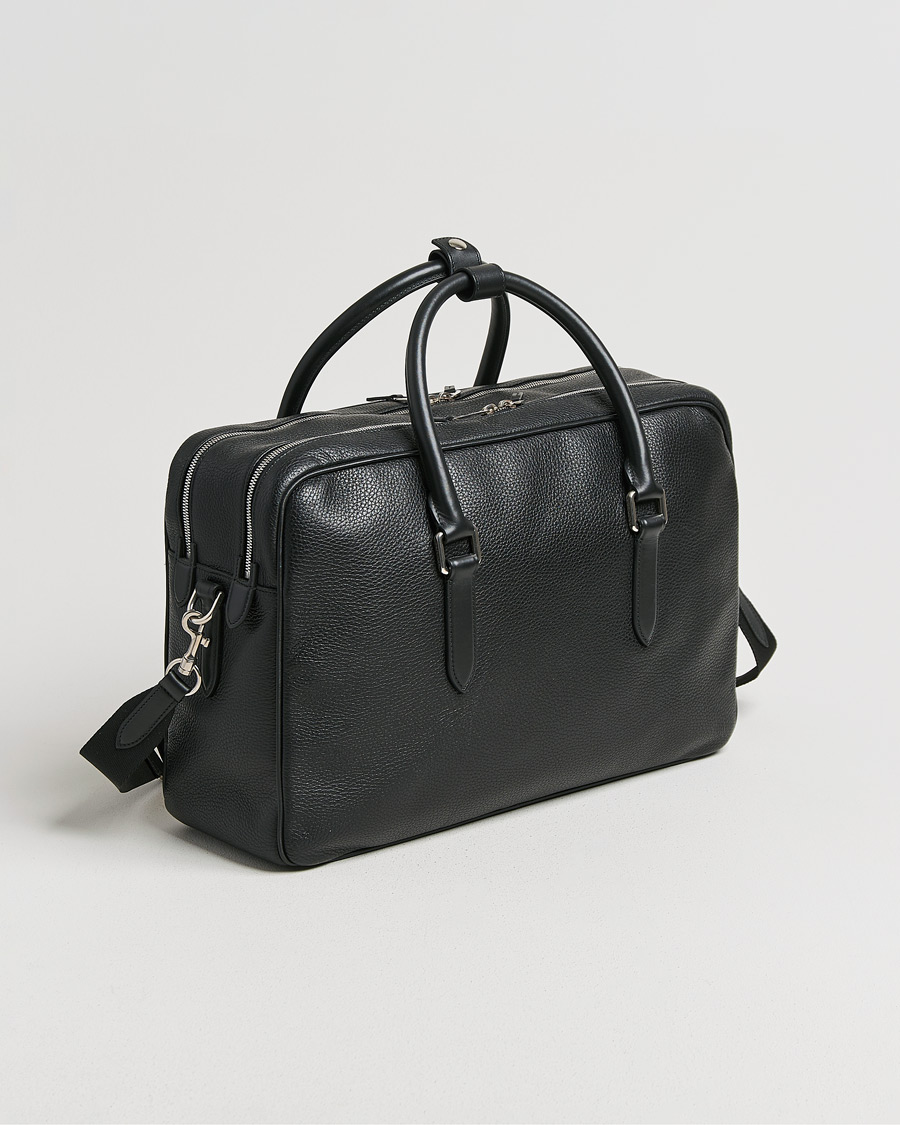 Herr | Smythson Burlington 24 Hour Bag Black Deerskin | Pre-owned | Smythson Burlington 24 Hour Bag Black Deerskin