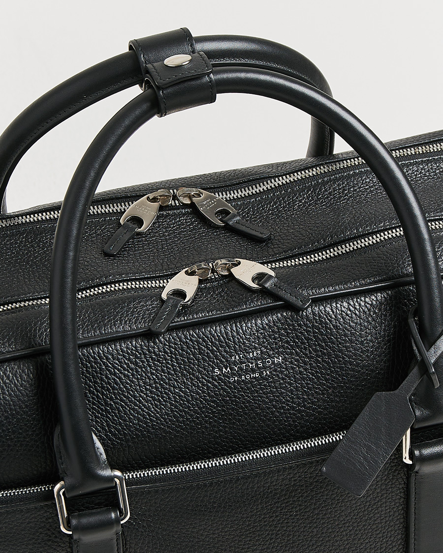 Herr | Smythson Burlington 24 Hour Bag Black Deerskin | Pre-owned | Smythson Burlington 24 Hour Bag Black Deerskin