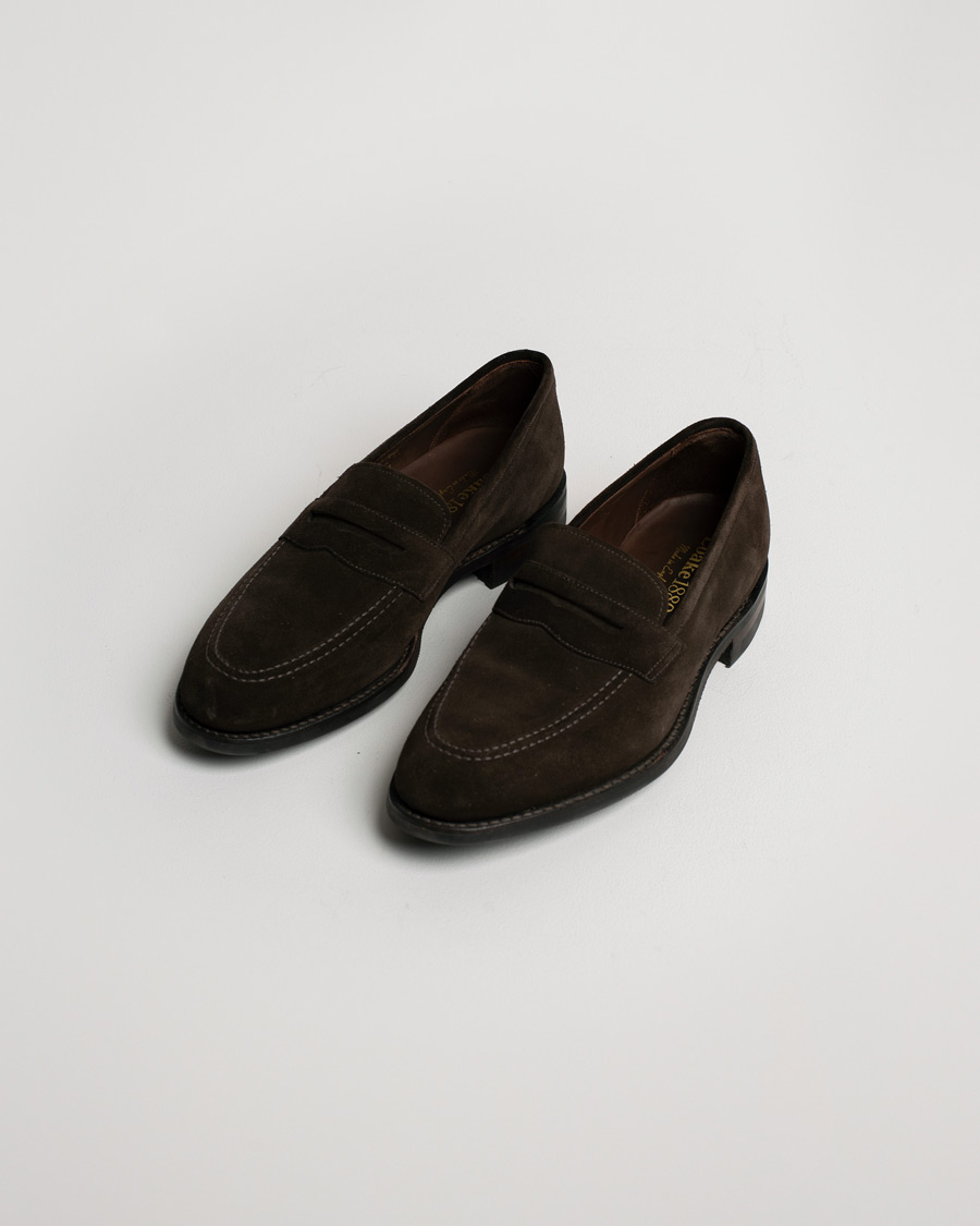 Herr | Loake 1880 MTO Whitehall Dainite Penny Loafer Brown Suede | Pre-owned | Loake 1880 MTO Whitehall Dainite Penny Loafer Brown Suede