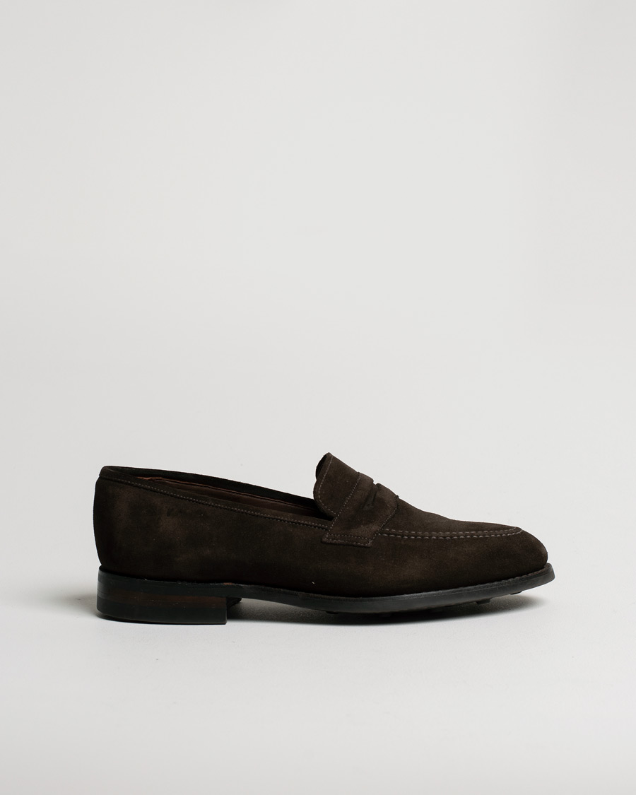 Herr | Loake 1880 MTO Whitehall Dainite Penny Loafer Brown Suede | Pre-owned | Loake 1880 MTO Whitehall Dainite Penny Loafer Brown Suede