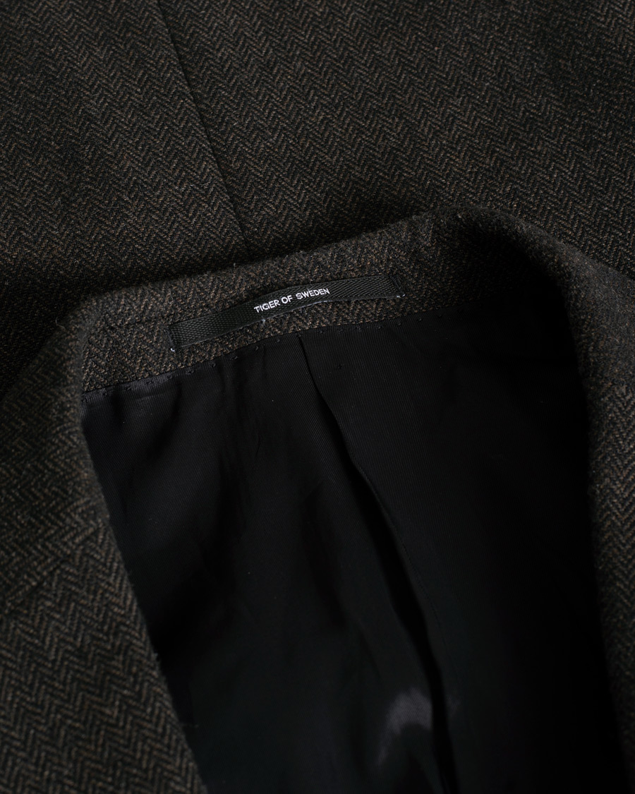 Herr | Tiger of Sweden Harrie Herringbone Wool Blazer Brown 54 | Pre-owned | Tiger of Sweden Harrie Herringbone Wool Blazer Brown 54