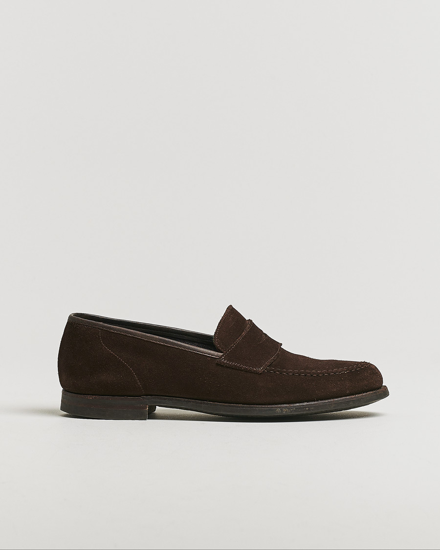 Herr | Pre-owned Skor | Pre-owned | Crockett & Jones Harvard City Sole Dark Brown Suede