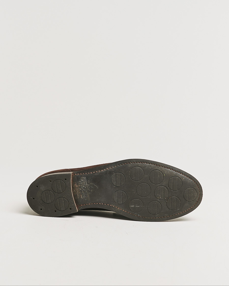 Herr | Pre-owned Skor | Pre-owned | Crockett & Jones Harvard City Sole Dark Brown Suede