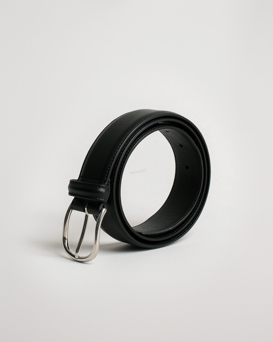 Herr | Anderson's Double Nappa Calf 3,5 cm Belt Black | Pre-owned | Anderson's Double Nappa Calf 3,5 cm Belt Black