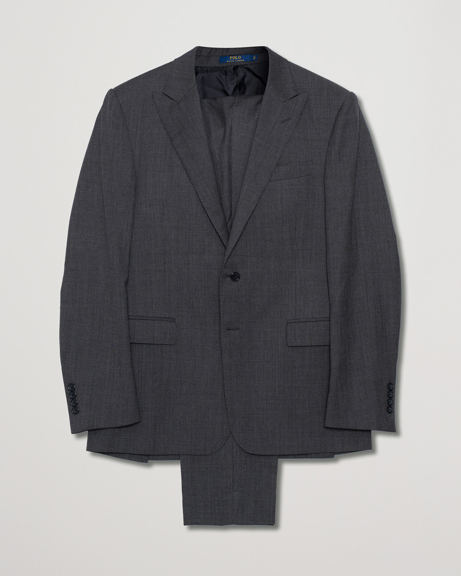 Herr | Polo Ralph Lauren Clothing Connery Peak Lapel Wool Suit Grey | Pre-owned | Polo Ralph Lauren Clothing Connery Peak Lapel Wool Suit Grey