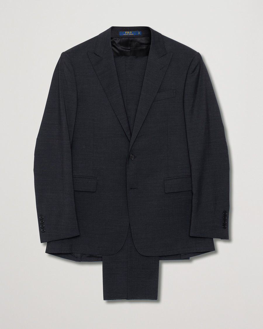 Herr | Polo Ralph Lauren Clothing Connery Peak Lapel Wool Suit Grey 50 | Pre-owned | Polo Ralph Lauren Clothing Connery Peak Lapel Wool Suit Grey 50