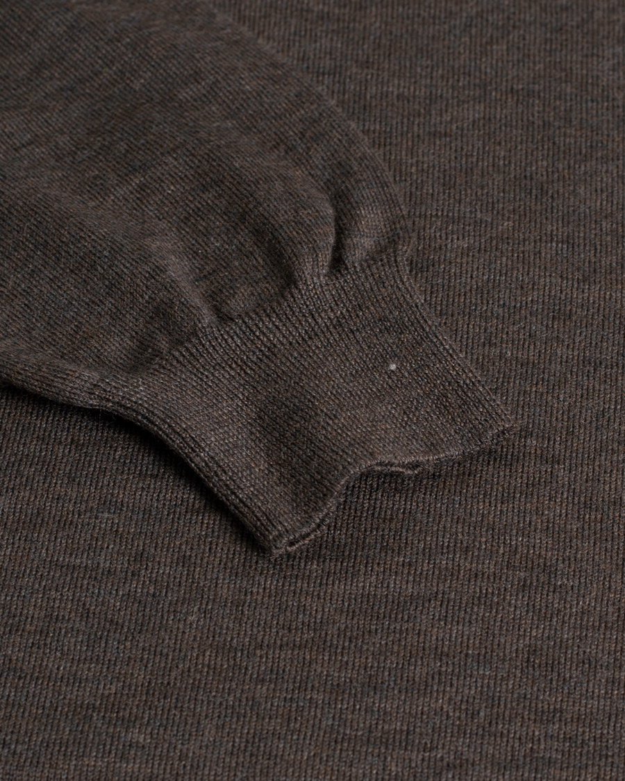 Herr |  | Pre-owned | Gran Sasso Merino Fashion Fit Crew Neck Pullover Brown