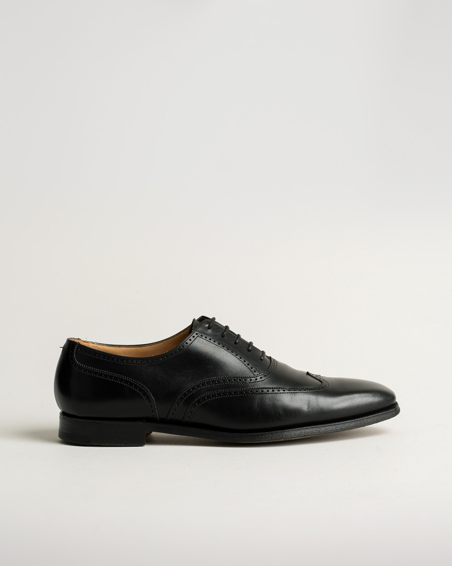 Herr | Crockett & Jones Drummond Oxford Leatcher Sole Black Calf | Pre-owned | Crockett & Jones Drummond Oxford Leatcher Sole Black Calf