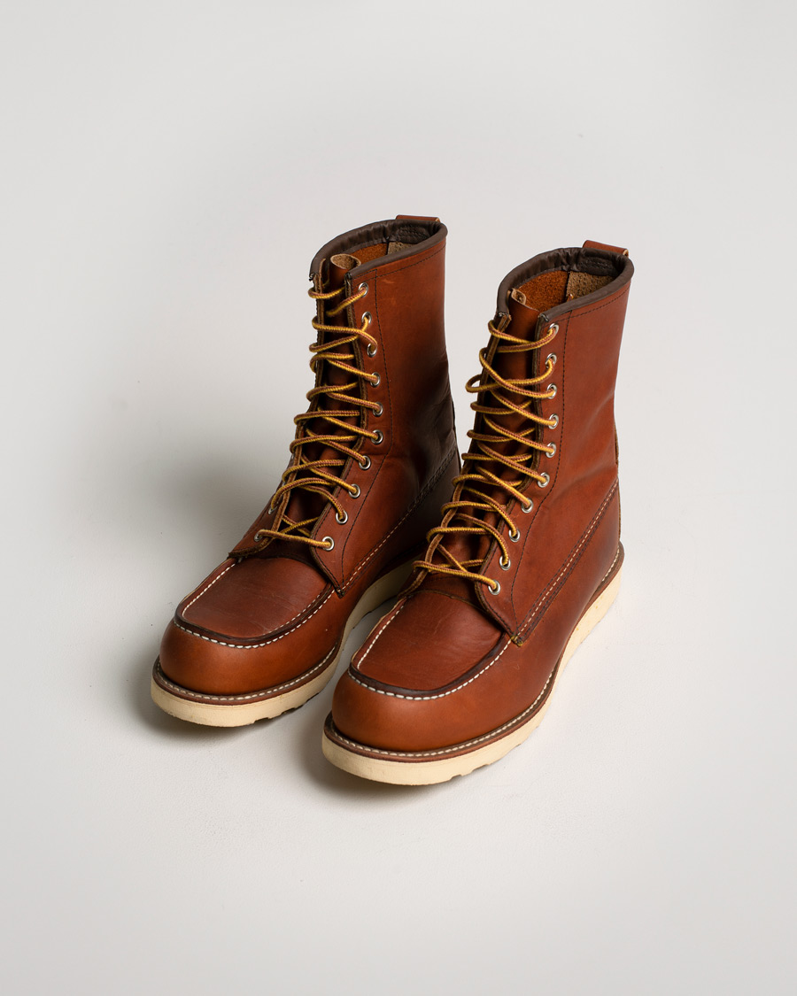 Herr | Red Wing Shoes Moc Toe High Boot Oro Slick Leather | Pre-owned | Red Wing Shoes Moc Toe High Boot Oro Slick Leather