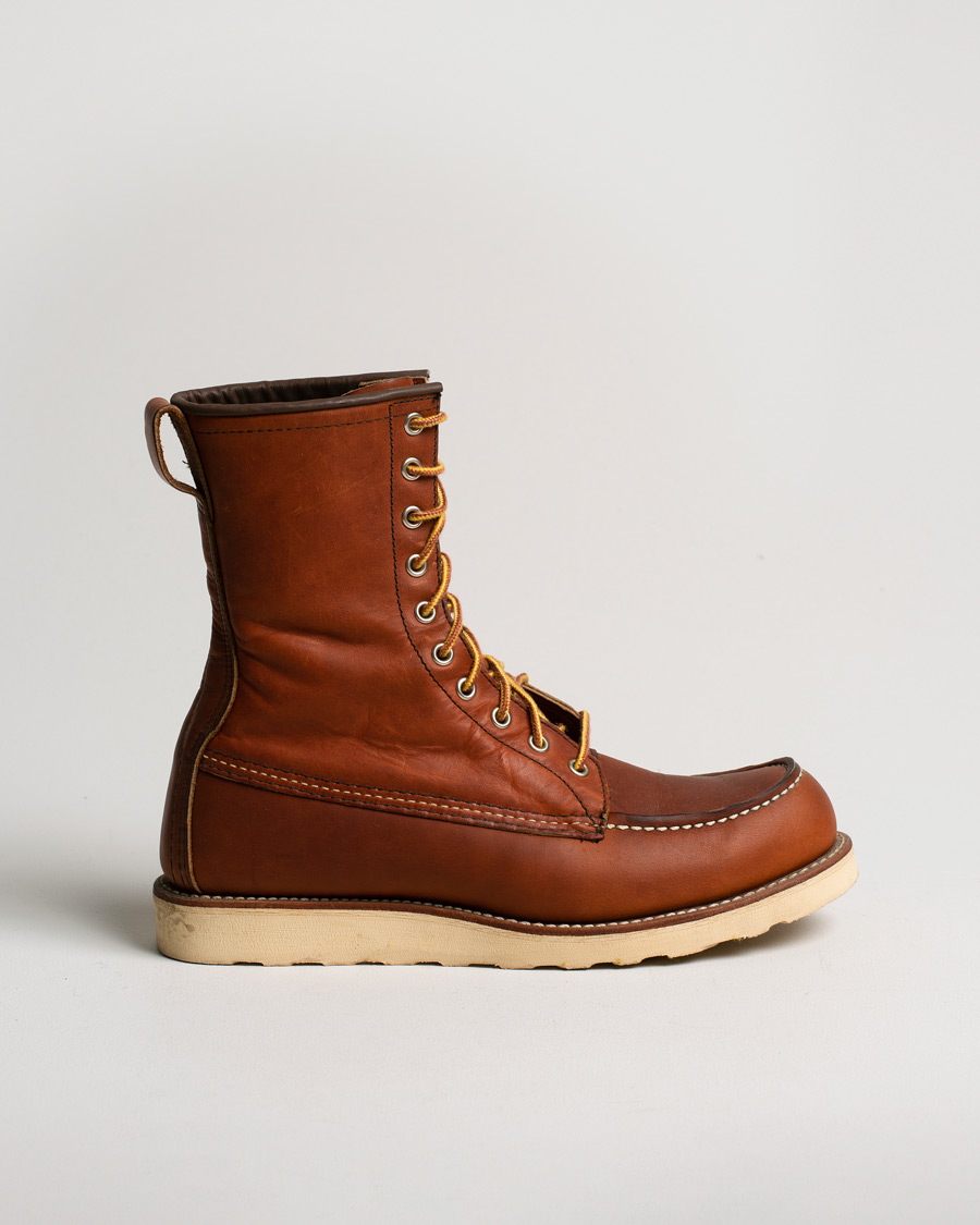 Herr | Red Wing Shoes Moc Toe High Boot Oro Slick Leather | Pre-owned | Red Wing Shoes Moc Toe High Boot Oro Slick Leather