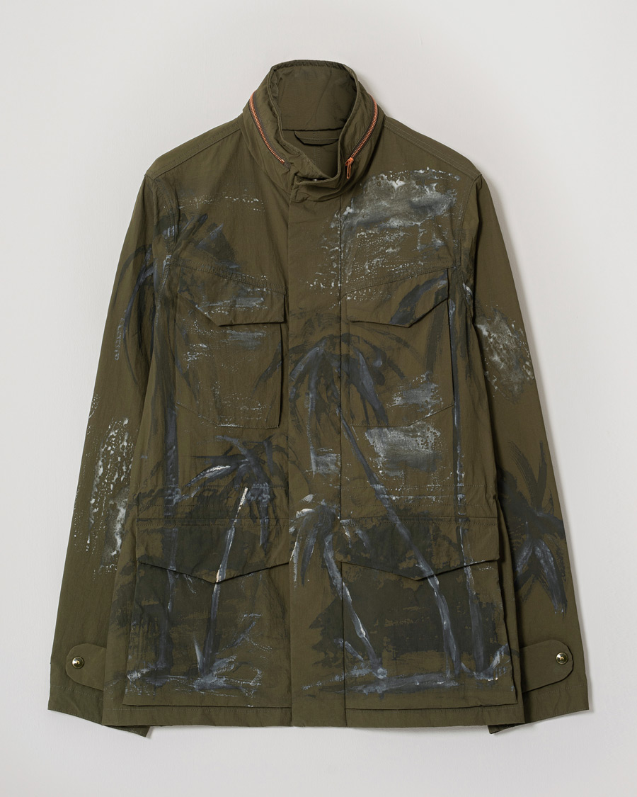 Herr | President's Safety Vintage Nylon Washed Hand Paint Jacket Army M | Pre-owned | President's Safety Vintage Nylon Washed Hand Paint Jacket Army M