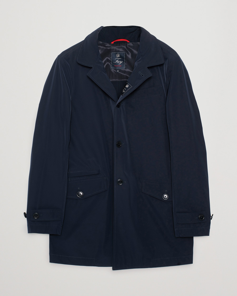 Herr | Fay JFK Travel Raincoat Navy | Pre-owned | Fay JFK Travel Raincoat Navy