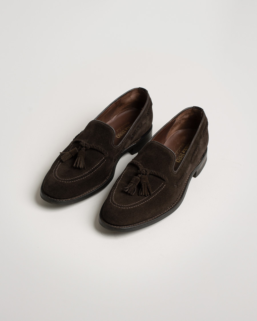 Herr | Loake 1880 MTO Temple Dainite Loafer Dark Brown Suede | Pre-owned | Loake 1880 MTO Temple Dainite Loafer Dark Brown Suede
