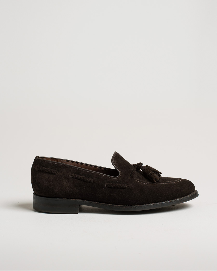 Herr | Loake 1880 MTO Temple Dainite Loafer Dark Brown Suede | Pre-owned | Loake 1880 MTO Temple Dainite Loafer Dark Brown Suede