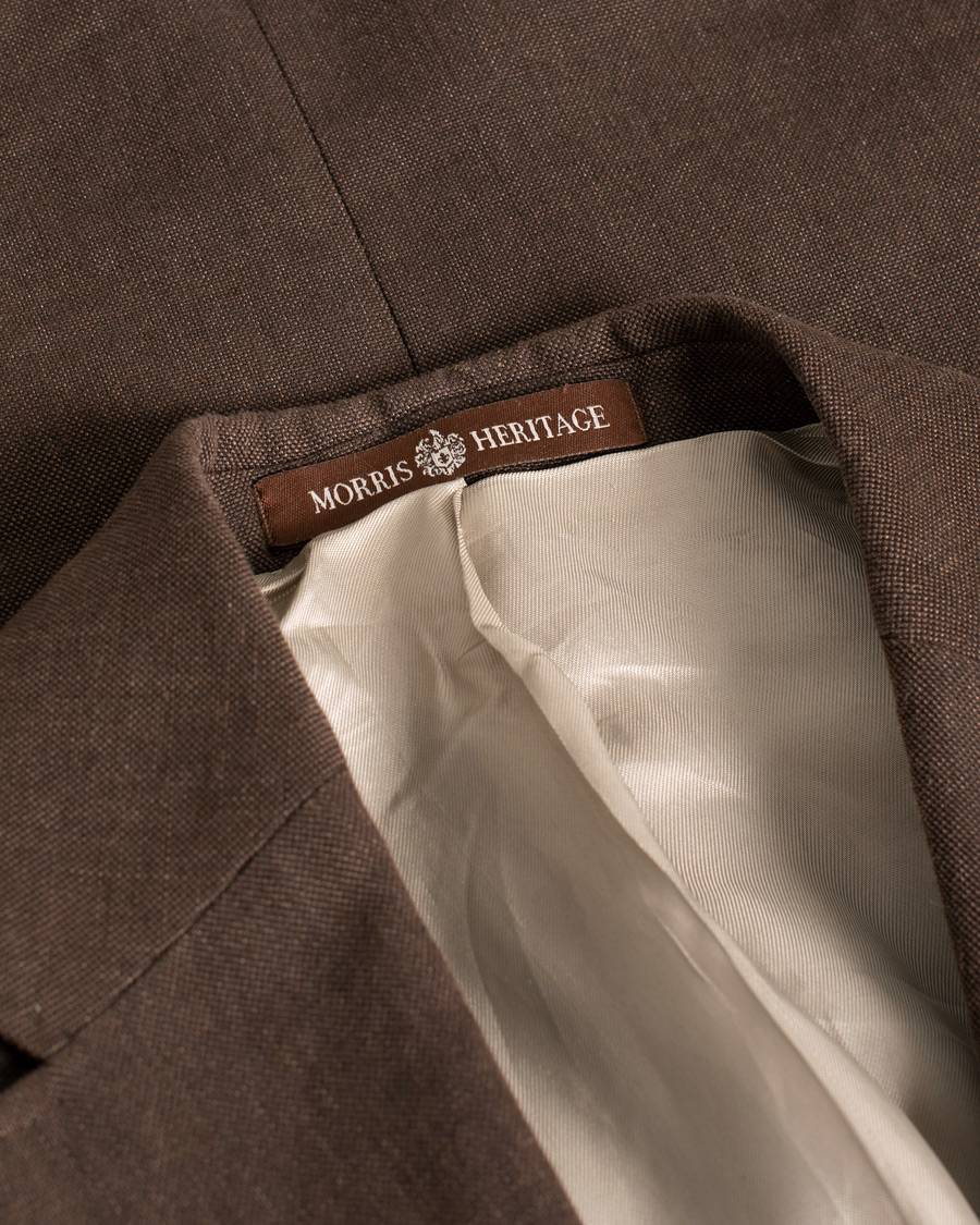 Herr | Morris Heritage Frank Oxford Linen/Cotton Blazer Brown | Pre-owned | Morris Heritage Frank Oxford Linen/Cotton Blazer Brown