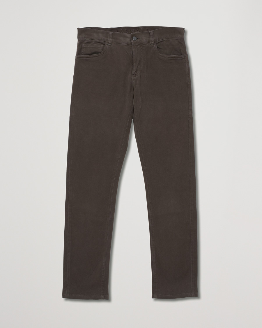 Herr | Canali Cotton Stretch 5-Pocket Pants Dark Brown | Pre-owned | Canali Cotton Stretch 5-Pocket Pants Dark Brown