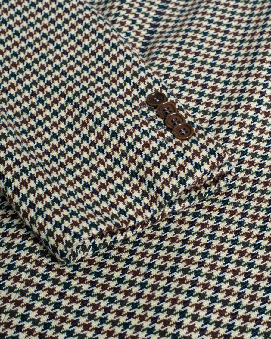 Herr | Caruso Aida Vintage Houndstooth Wool Blazer Brown 58 | Pre-owned | Caruso Aida Vintage Houndstooth Wool Blazer Brown 58