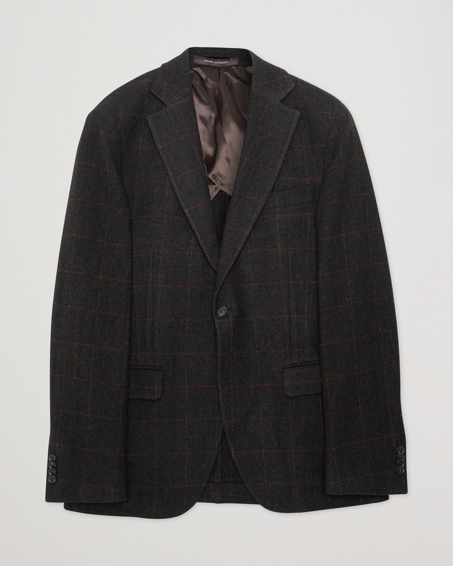 Herr | Kavajer | Pre-owned | Oscar Jacobson Egel Yorkshire Tweed by Moon Blazer Brown