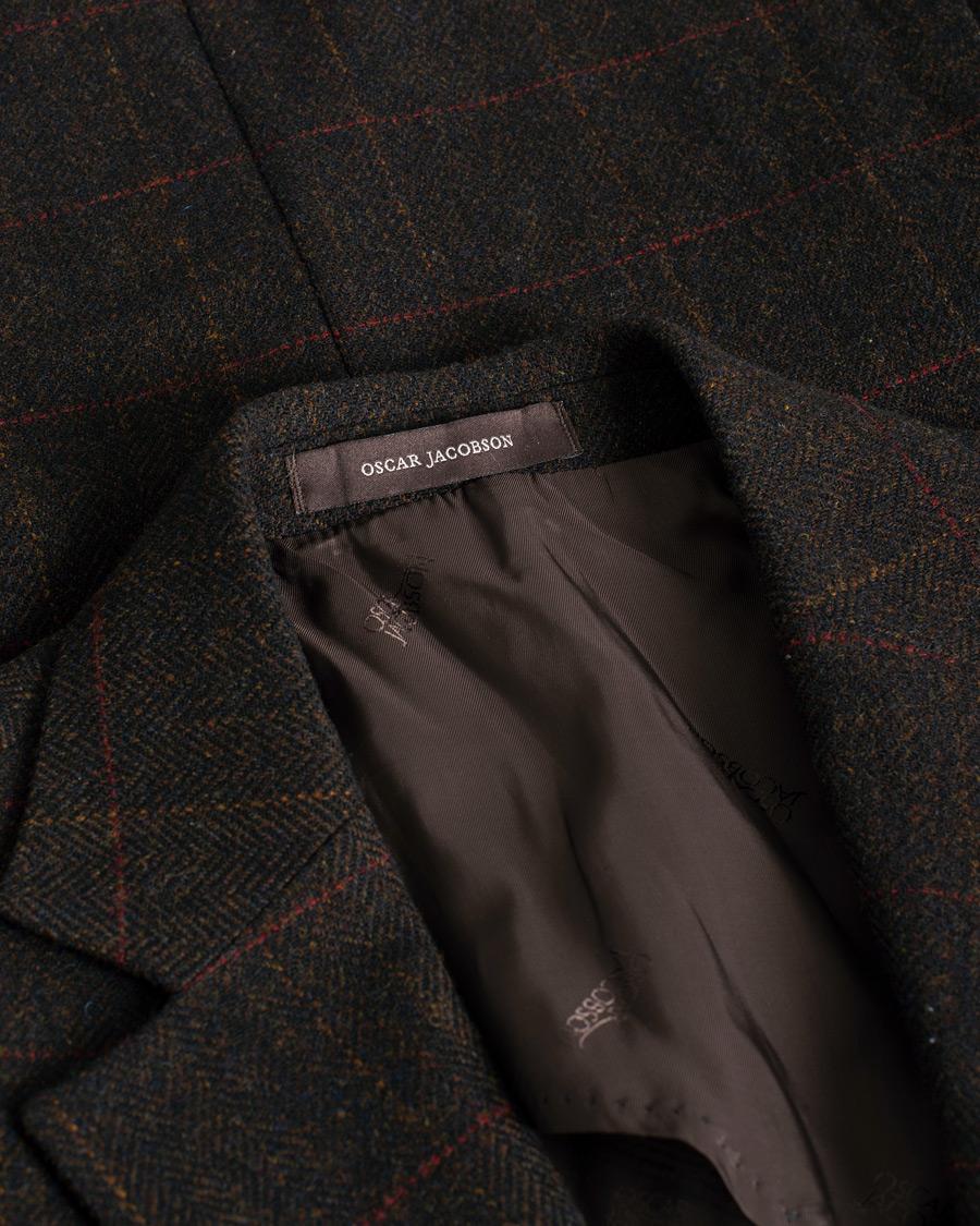 Herr | Kavajer | Pre-owned | Oscar Jacobson Egel Yorkshire Tweed by Moon Blazer Brown