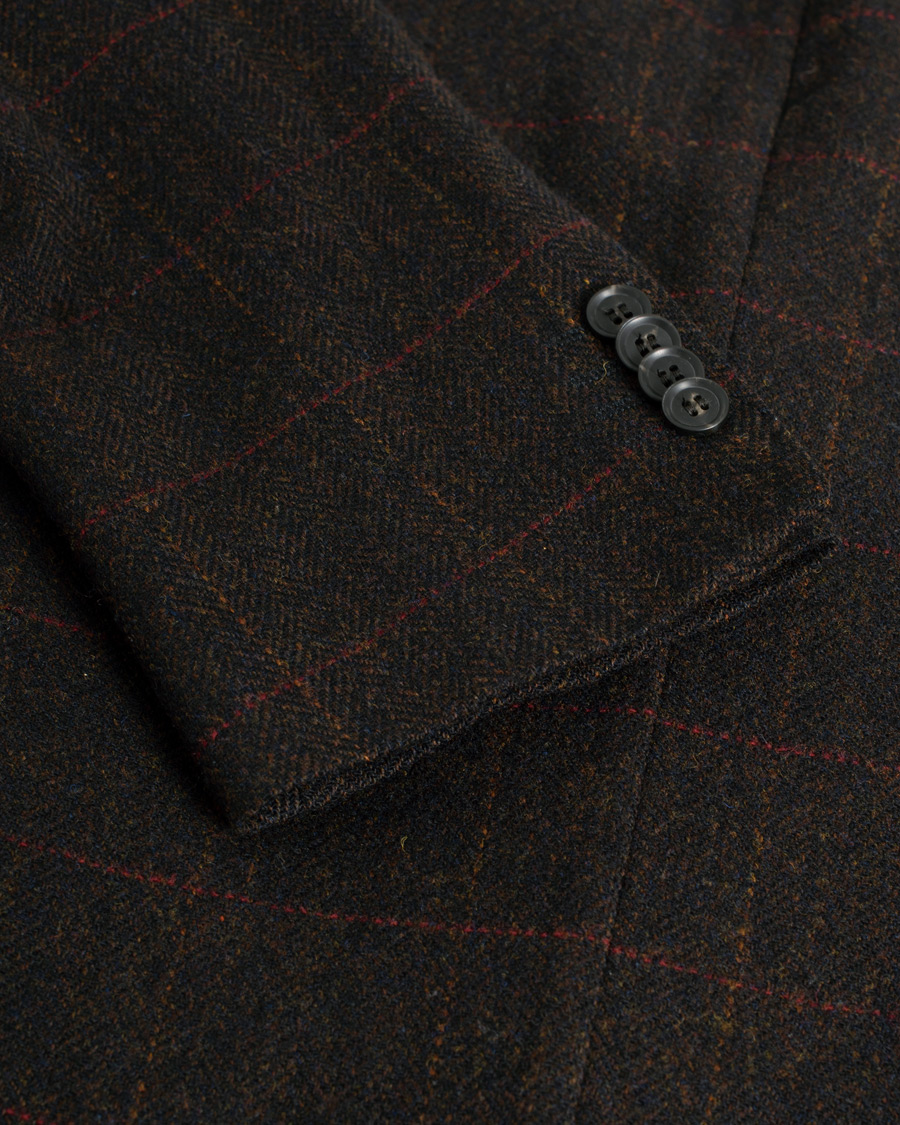 Herr | Kavajer | Pre-owned | Oscar Jacobson Egel Yorkshire Tweed by Moon Blazer Brown