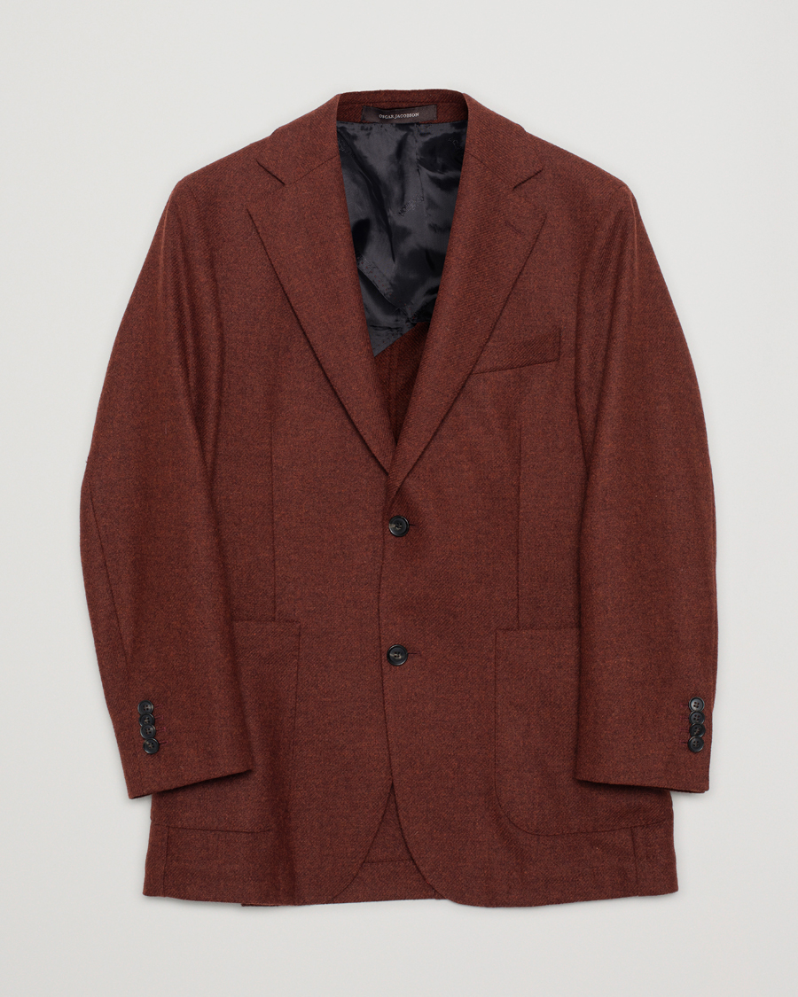 Herr | Kavajer | Pre-owned | Oscar Jacobson Edgar Flannel Blazer Rust 48