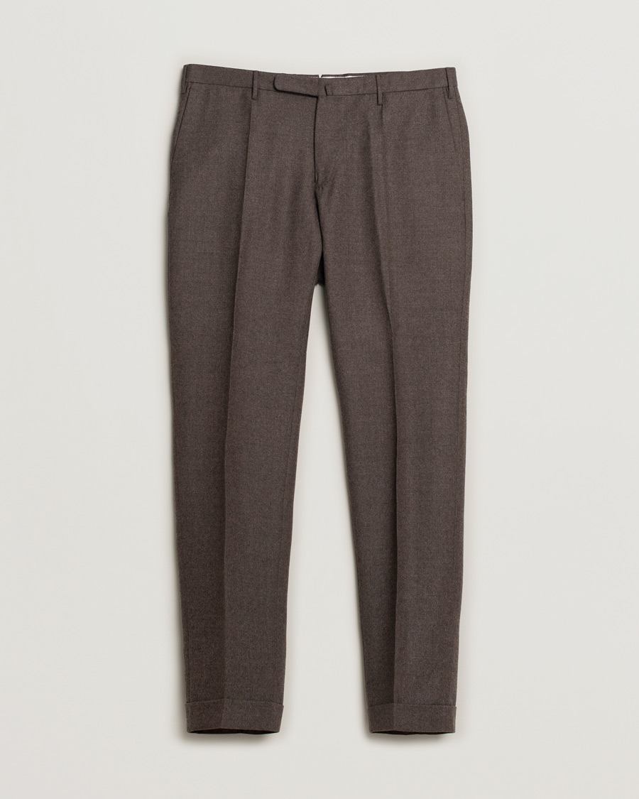 Herr | Incotex Super 100's Flannel Trousers Brown | Pre-owned | Incotex Super 100's Flannel Trousers Brown