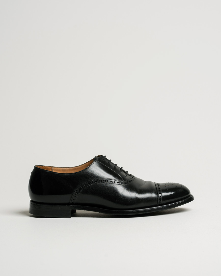 Herr | Crockett & Jones Hatton Brogue City Sole Black Calf | Pre-owned | Crockett & Jones Hatton Brogue City Sole Black Calf