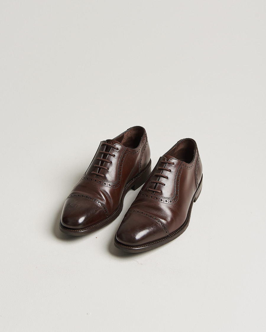 Herr | Loake 1880 Fleet Brogue Shadow Sole Dark Brown Calf | Pre-owned | Loake 1880 Fleet Brogue Shadow Sole Dark Brown Calf
