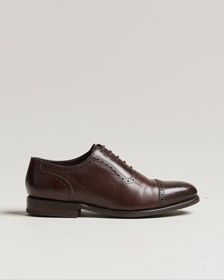 Herr | Loake 1880 Fleet Brogue Shadow Sole Dark Brown Calf | Pre-owned | Loake 1880 Fleet Brogue Shadow Sole Dark Brown Calf