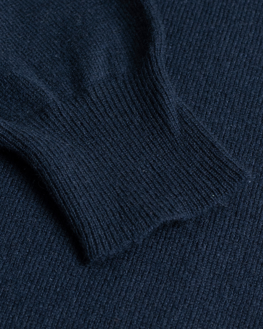 Herr | Pre-owned Tröjor | Pre-owned | Piacenza Cashmere Cashmere Half Zip Sweater Navy