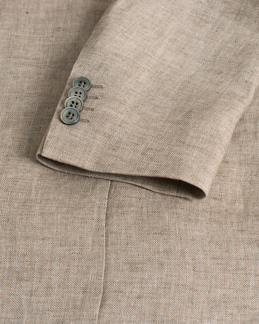 Herr | Oscar Jacobson Egel Linen Blazer Beige | Pre-owned | Oscar Jacobson Egel Linen Blazer Beige