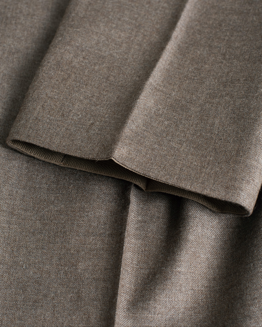 Herr | Incotex Slim Fit Super 100's Wool Flannel Trousers Taupe 46 | Pre-owned | Incotex Slim Fit Super 100's Wool Flannel Trousers Taupe 46