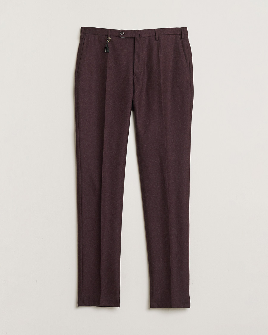 Herr | Pre-owned Byxor | Pre-owned | Incotex Slim Fit Super 100's Wool Flannel Trousers Burgundy 48