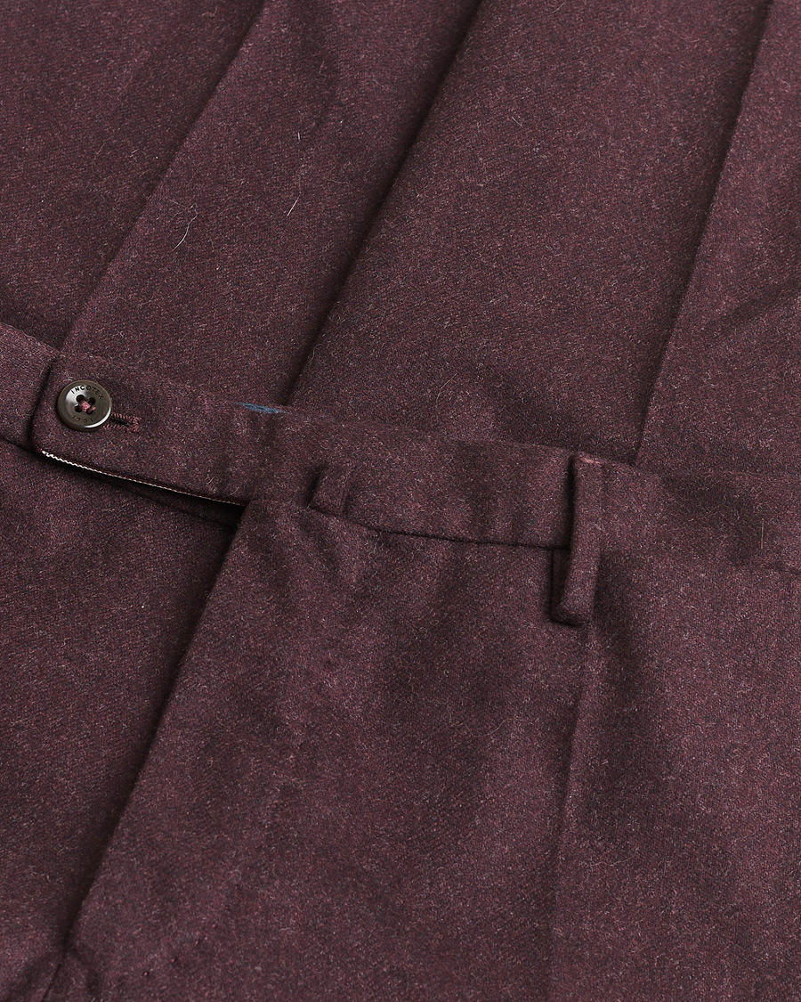 Herr | Pre-owned Byxor | Pre-owned | Incotex Slim Fit Super 100's Wool Flannel Trousers Burgundy 48