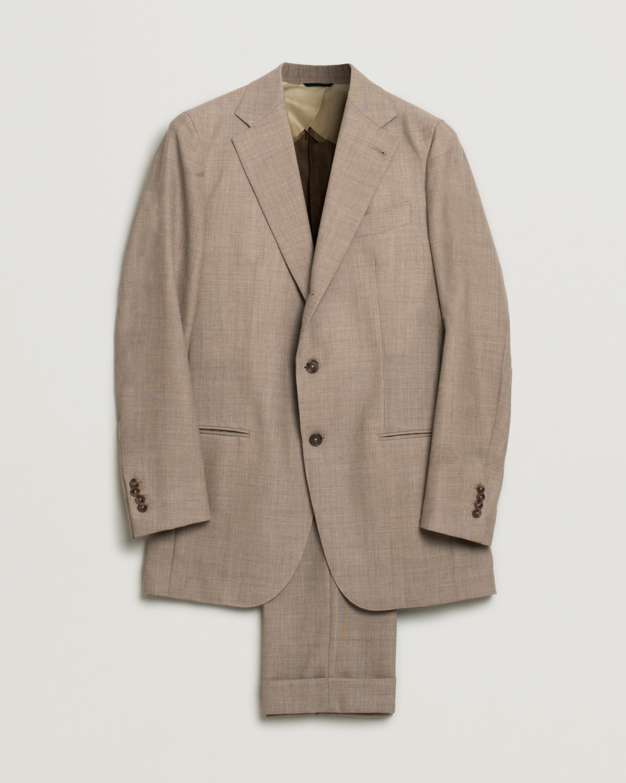 Herr | Kostymer | Pre-owned | Berg&Berg Dan Wool Suit Taupe Melange 50
