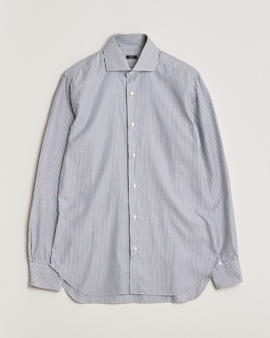 Herr | Barba Napoli Cutaway Shirt Blue Striped 40 - M | Pre-owned | Barba Napoli Cutaway Shirt Blue Striped 40 - M
